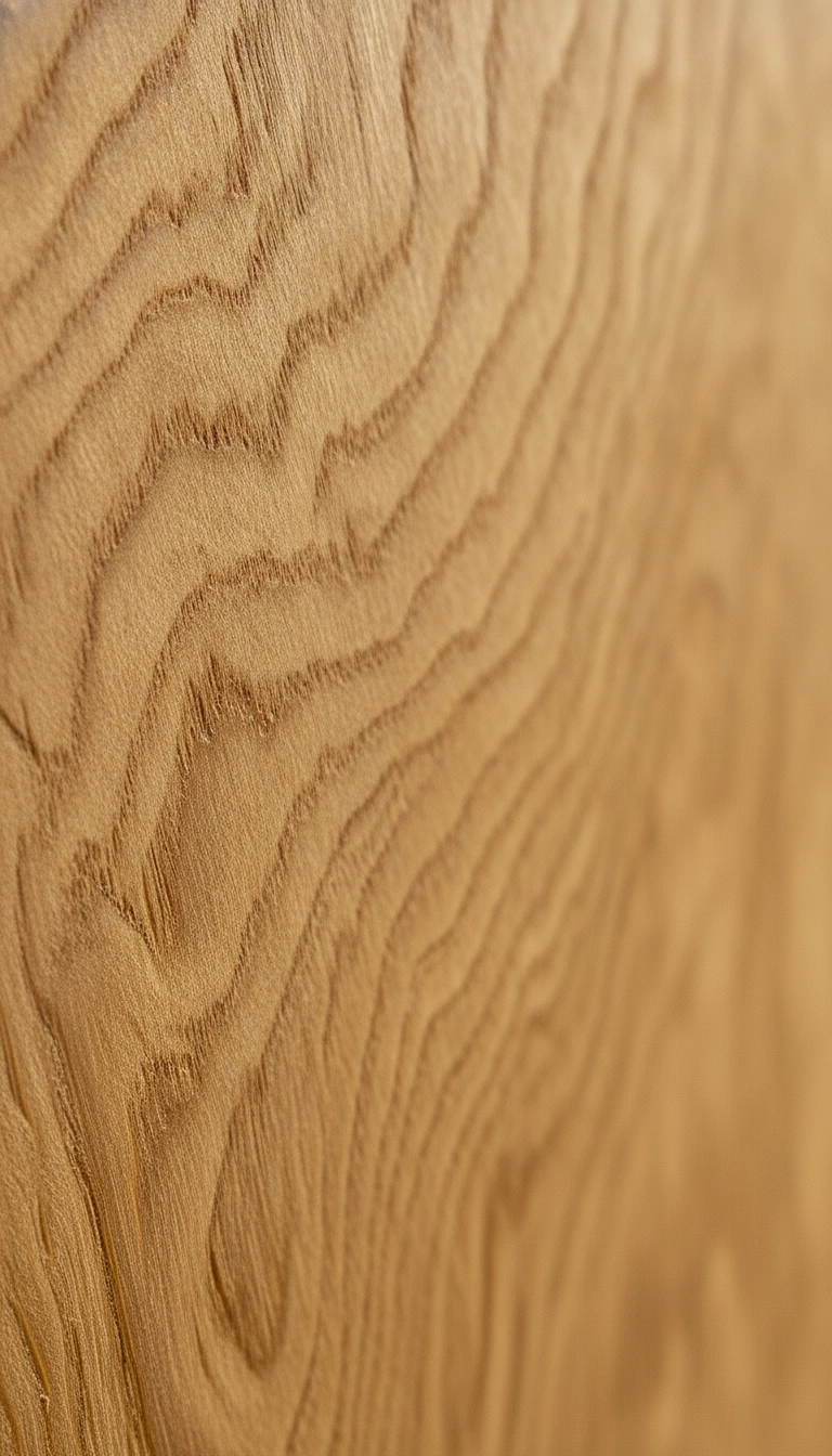 A detailed macro shot of solid white oak wood with a matte oil finish.