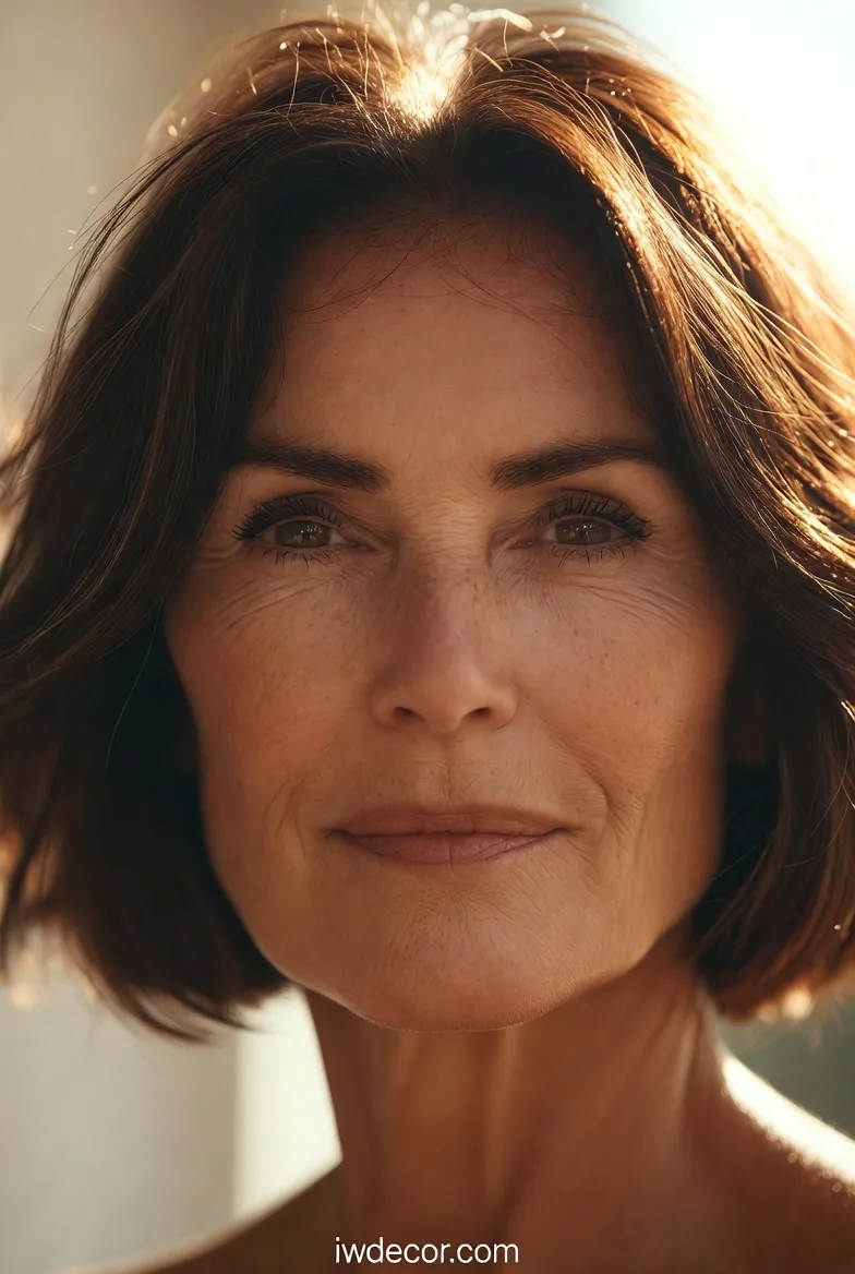 shoulder length bob for older women