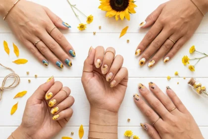 sunflower nail designs